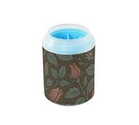 William Morris Rose Pattern Portable Mud Paw Clean Station with Soft Massage Brush Pets Feet Cleaning Kit for Small Medium Large Breed Dogs, Cats