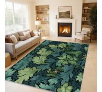 William Morris Rugs for Living Room Bedroom, Botanical Leaf Area Rugs Large 80x150 cm, Washable Non Slip Pattern Carpet Home Decor C&J35