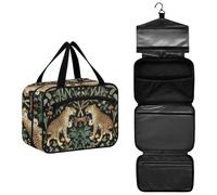 William Morris S Design Leopard Hanging Make up Bag for Women with Hook for Camping