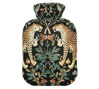 William Morris S Design Leopard hot Bottle Water Bag with Soft Cover, 2L hot compresses for The Body for Hot and Cold Therapies, Sore Muscle, Bolsa para cólicos menstruales