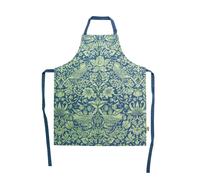Half Moon Bay Strawberry Thief - by William Morris - Sage Green/Blue 26 x 31.5 Inch 100% Recycled Cotton Cooking Baking Kitchen Apron, Sage Green/Blue, 26 x 31.5 Inch