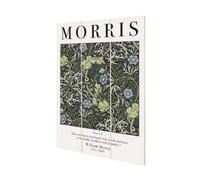 William Morris Seaweed Wood Mini Plaque White/green (20Cm X 29.5Cm)