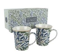 William Morris Set of 2 China Mugs/Cups Willow Bough Design Gift Box
