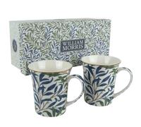 Lesser & Pavey British Designed Willow Bough Coffee Mug | Ceramic Coffee Mugs for Home or Work | Large Mugs for Hot Drinks | Set of 2 Tea and Coffee Cups - William Morris