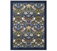 William Morris Set of 2 Navy Strawberry Thief Tea Towels Navy