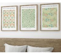 William Morris Set of 3 Unframed Prints, Art Nouveau Home Decor, Vintage Art, Botanical Flower Poster, Digital Art, Daisy Willow Bough Larkspur (A4)