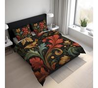 William Morris Single Duvet Cover, Plant Botanical Bedding Set 2 Piece Soft Microfiber Quilt Cover Reversible Duvet Sets with 1 Pillows Zipper Closure L-31