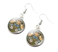 William Morris Strawberry Thief Art Earrings William Morris Art Jewelry William Morris Drop Earring