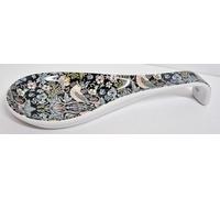 William Morris Strawberry Thief Black & Green Spoon Rest 22 cm Porcelain Classic Arts & Crafts Utensils Holder Hand Decorated in UK