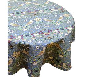 William Morris Strawberry Thief Blue 132 x 228cm Fabric Tablecloth