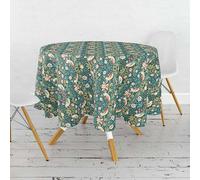 William Morris Strawberry Thief Dark Green 132cm Acrylic Round Tablecloth