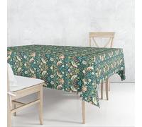 William Morris Strawberry Thief Dark Green 132x132cm Cotton Tablecloth