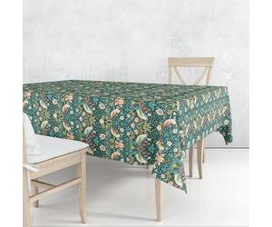 William Morris Strawberry Thief Dark Green 132x178cm Acrylic Tablecloth