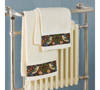 William Morris Strawberry Thief Hand Towels In Indigo, Cream Cotton