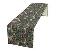William Morris Strawberry Thief Table Runner Vintage Flowers Table Runner for Dining Table Decor 13 x 36 Inch