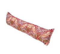 William Morris Strawberry Thief Tapestry Draught Excluder in Classic Red. Traditional Botanical and Animal Design. Energy Saving Home Accessory. 90x20cm