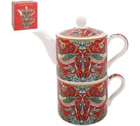 The Leonardo Collection William Morris Strawberry Thief Tea for One | Ceramic Teapot and Cup Set | Beautiful Gift for Home Use | Stylish Printed Teapot