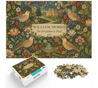William Morris Strawberry Thief Vintage Jigsaw Puzzle, 1000 Piece | For unhurried leisure at home, this adult jigsaw puzzle with 1000 pieces offers a calm pastime at home.