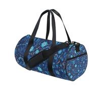 William Morris Style Blue Floral Pattern Multifunctional Large Bag Gym Weekender Overnight Bag