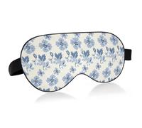 William Morris Style Cat Paw Baby Blue Travel Essential Eye mask for Sleep with Elastic Adjustable Band Blackout Camping Night Eye Cover Airplane