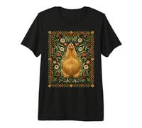 William Morris Style Chicken Botanical Art Premium T-Shirt