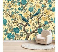 William Morris Style Classical Floral Wall Mural Photo Wallpaper Beige 250 x 175 cm Kids Bedroom Kitchen Poster Decoration Wall Covering Wall Art