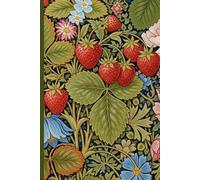 William Morris Style Notebook - vintage strawberry pattern | 6x9 College Rule | Soft cover 120 pg | modern remake