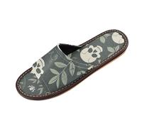 William Morris Style Pirates Dark Green Bride Slippers Indoor and Outdoor Washable Non-Slip custom Rubber Sole Home Shoes for Hotel Travel Party pantuflas para mujer