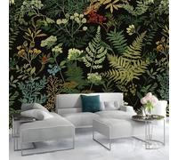 William Morris Style Plants Moss Leaves Mural Wallpaper 400x280 cm Green Wall Murals for Feature Wall & Master Bedroom Art Deco, Photo Wallpaper Poster Decoration