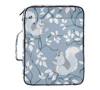 William Morris Style Squirrel Baby Blue Office Folders 7 Pockets A4 Letter Size with Zipper Closure for Office Supplies Organizer Expanding Folder carpeta de
