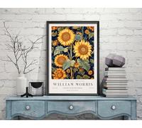William Morris Sunflowers Print, William Morris Exhibition Print, William Morris Poster, Vintage Wall Art, Textiles Art, Vintage Poster (169b) A2