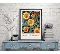William Morris Sunflowers Print, William Morris Exhibition Print, William Morris Poster, Vintage Wall Art, Textiles Art, Vintage Poster (175b) A2