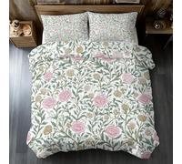 William Morris Super King Duvet Cover Sets, Vintage Floral Bedding Sets Double-Sided Printing, Soft Microfiber Quilt Cover With Zip Fastening + 2 Pillowcase, 260x220 M19