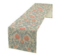William Morris Table Runner, Original Design Vintage Nature Floral Rustic Botanical Print Table Runner for Kitchen Dinning Room Party Picnic Decor, (Honeysuckle) 13x36 Inch