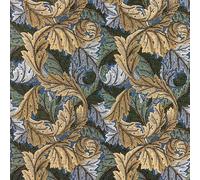 William Morris Tapestry Fabric - 55 Inches Wide - Premium Upholstery, Cushions, Throws, Curtain Material, Ideal for Curtains - by Discount Fabrics LTD (Acanthus Azure - 1 Metre)