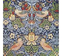 William Morris Tapestry Fabric Upholstery Cushion Curtains (per Metre, Strawberry Thief Blue)