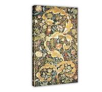 William Morris Tapestry Nouveau Owl Art Vintage Woodland Animals Enchanted Forest Painting by John Henry Dearle Canvas Art Poster And Wall Art Picture