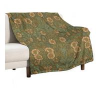 William Morris Throw Blanket,Retro Rustic Boho Botanical Floral Print Flannel Blanket for Living Room Sofa Bed Outdoor All Seasons 60"x80"