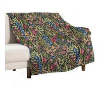 William Morris Throw Blanket, William Morris Style Botanical Vintage Garden Plants Herbs Flowers Super Soft Fuzzy Fluffy Blanket for Couch & Bed, Cozy Sofa Warm Blanket for Travel Camping 40"x50"