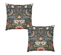 William Morris Throw Pillow Covers 20 "x20 Set of 2, Vintage Rustic Art Bird Botanical Floral Decorative Pillow Case Cushion Cover for Living Room Sofa Home Decor