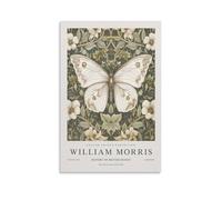 William Morris Vintage Butterfly Flower Wall Art Poster Canvas Wall Room Decor Aesthetic School Supplies Paintings 08x12inch(20x30cm)