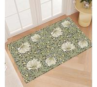 William Morris Vintage Floral Area Rug,Sage Green/Yellow Flower Pattern Door Mat,Rustic Farmhouse Floor Carpet,Washable Non-Slip Small Area Rug for Entryway Bathroom Living Room,24x36inch