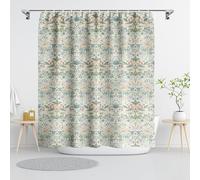 William Morris Vintage Floral Shower Curtain,White/Green Shower Curtain Sets for Bathroom with 12 Hooks,Elegant Chic Decorative Curtain for Women Girls Waterproof Bathroom Curtain,72 x 72 Inch