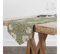 William Morris Vintage Floral Table Runner,Botanical Sage Green Yellow Rectangular Runner,Vintage Chic Table Runner for Holiday Party,Wedding and Indoor Outdoor Dining Table Decor,13"x108"