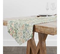 William Morris Vintage Floral Table Runner,White/Green Farmhouse Rectangular Runner,Elegant Chic Table Runner for Holiday Party,Wedding and Indoor Outdoor Dining Table Decor,13"x90"