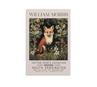 William Morris Vintage Fox Flower Plant Posters Canvas Wall Art Farmhouse Gallery Aesthetic Room Decor For Bedroom Bathroom 12x18inch(30x45cm)