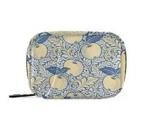 William Morris Vintage Fruit Yellow Blue Pill Bags with Detachable Compartments Portable Pill Bag Organizer