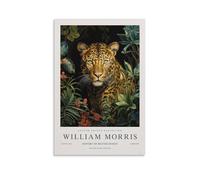 William Morris Vintage Leopard Floral Wall Art Poster For Room Aesthetic Canvas Bathroom Art Wall Decor Photo Prints 12x18inch(30x45cm)
