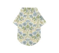 William Morris Vintage Silver Lily Summer Dog Polo Shirt Button Up Soft, Lightweight, and Breathable Pet Clothes Puppy Clothes Perfect for Everyday Wear, and Photoshoots 4XL