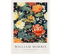 William Morris Wall Art Marigold Painting William Morris Orange Floral Canvas Prints Exhibition Poster for Bathroom Wall Decor 16x24in Unframed
